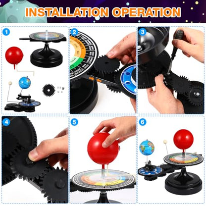 ULTECHNOVO Solar System Model Kit - Earth Moon Revolves Around The Sun- Scientific Experiment Kit Teaching Model for Teens Students
