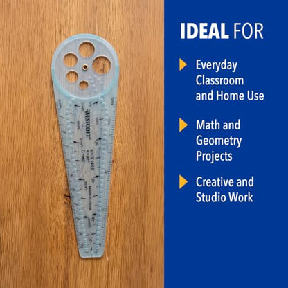 Westcott 00516 Safety Compass for Geometry, Drafting, Classrooms, Crafters and Artists, Shatterproof, Translucent Drawing Compass Creates Perfect Circles from 1/4-Inch to 10 Inches - size: Safety Compass