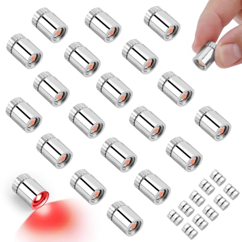 20pcs Mini Led Lights for Craft, Tiny Small Light with 30pcs Batteries - color: Red