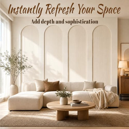 Arch MDF Wall Molding Kit 4 Sets Pre Cut 118 x 31.5 Inch Board and Batten Wall Panel Kit,MDF Paneling Kit Easy Install Paintable DIY Accent Decor for Bedroom Living Room Doors