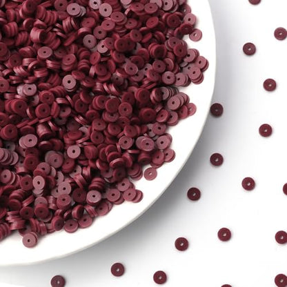 6mm Polymer Clay Beads for Bracelets Making 1000PCS - color: Maroon