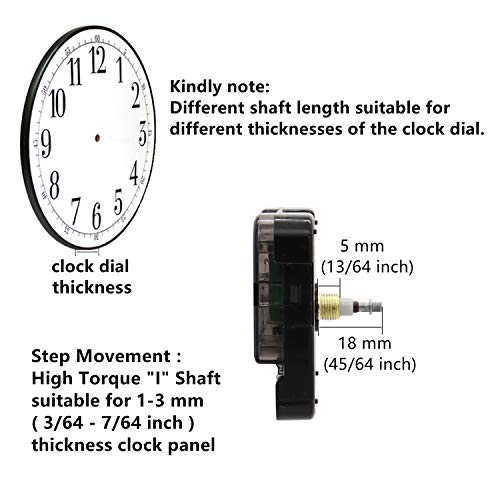 Youngtown 12888 Clock Mechanism 13/64" Thread Battery Operated Replacement - color: Black, size: thread length 13/64 inch