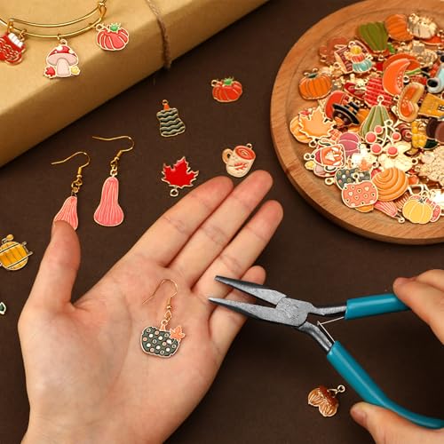 SANNIX 350Pcs Fall Charms, Thanksgiving Charms for Jewelry Making Bulk - color: Fall Color