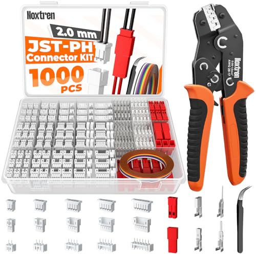 JST-PH 2.0mm & JST-SYP 2.5mm Connector Kit with AWG28–17 Ratcheting Crimping Tool, 21 Sizes Wire Terminal Set for Arduino, Raspberry Pi, RC, PCB, Battery Packs, Drone & DIY Electronics - size: JST-PH 2.0mm + SYP 2.5mm Kit