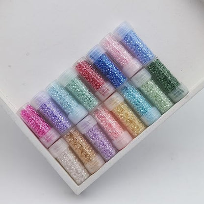 INSPIRELLE Uniform 80 Gram 12/0 (2mm) Cylinder Glass Seed Beads - color: 16x Pearl Lustre Colors