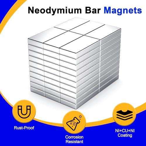 Powerful Neodymium Bar Magnets, 60 Pack Heavy Duty Magnet, 20x10x3 mm - size: 20x10x3 mm, style: 60 Pack