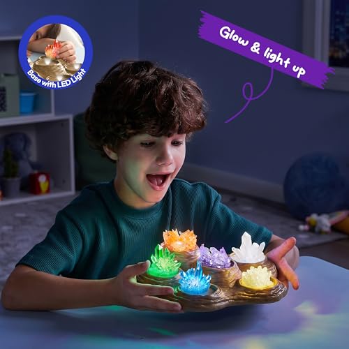 JOVA Klever Kits Crystal Growing Lab- 7 Color Crystal Growing Kit with Light-Up Base, Educational Toys Birthday Gift for Boys and Girls, Science Kits for Kids Ages 8-12