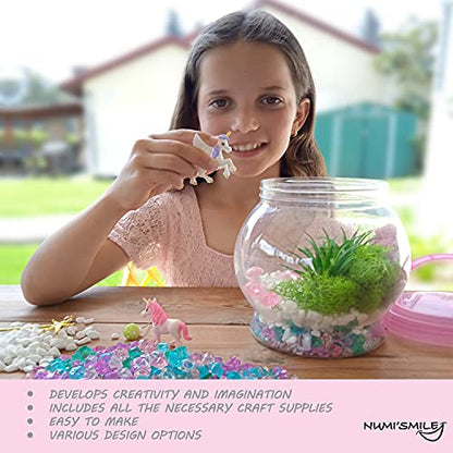 DIY Fairy & Unicorn Light-Up Terrarium Kit Arts and Crafts for Girls 3-12 - style: Fairy & Unicorn