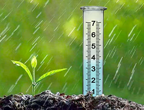 JMBay Rain Gauge Replacement Tube,7 inch Capacity Outdoor Rain Gauge Glass Tube for Garden Yard Home, Upgraded Lip Design Large Font Transparent Measure Tube,Best pcs Tube with 1 Clean Brush. - color: Glass Rain Gauge Tube