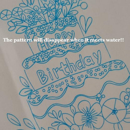 Esffaci Embroidery Starter Kit for Adult Beginner with Birthday Cake Candle Flower Pattern Hand Embroidery Set with Cloth Hoop Needle Threader Floss and Instruction - color: Birthday Cake