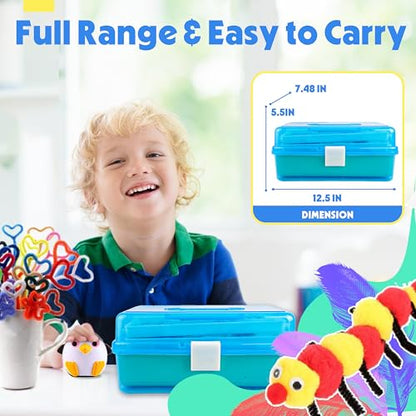 SMILESSKIDDO Kids Arts and Crafts, 1000+ PCS Craft Kits with Storage Box - color: blue