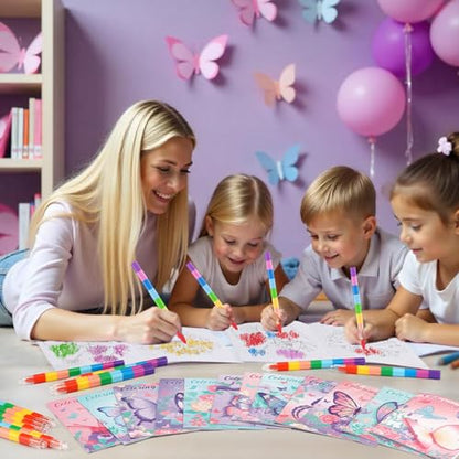 BenLouis 24 Pcs Butterfly Mini Coloring Books for Kids Party Favors - style: Butterfly
