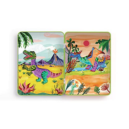 Mudpuppy - Dino Mix-Up Magnetic Tin Play Set for Kids - style: Dino Mix-Up