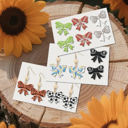 ORIGACH 12 Pcs Bow with Sports Ball Polymer Clay Cutters Set - style: Bow with Sports Ball