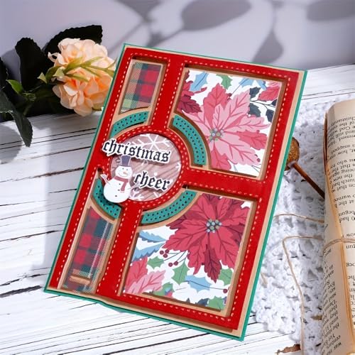 Lapoo Flowers Metal Cutting Die for Scrapbooking - Durable, Cut Stencils for DIY Scrapbook Photo Album Decorative Paper Card, Card Making Supplies (Cross Frame 5.6 x 3.9 in) - style: Cross Frame 5.6 x 3.9 in