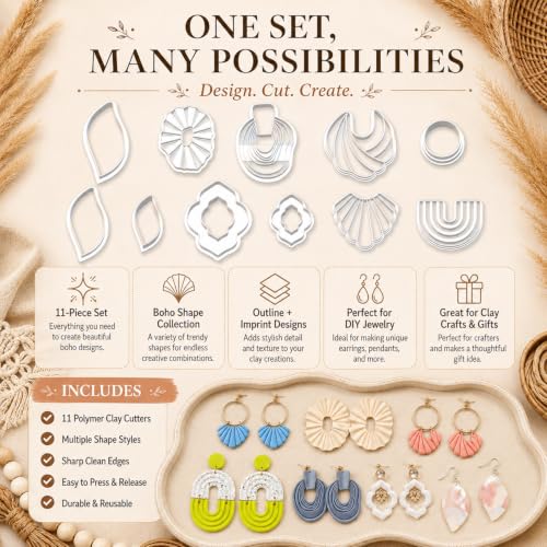 11PCS Boho Polymer Clay Cutters Set - color: Bohemia-12pcs