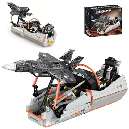 Fighter Jet Building Set, F-35 941PCS Military Aircraft Model Building Kit with Movable Stand, Compatible with Lego Jet, Cockpit Controls and Display Screen, Gift for Teens and Adults