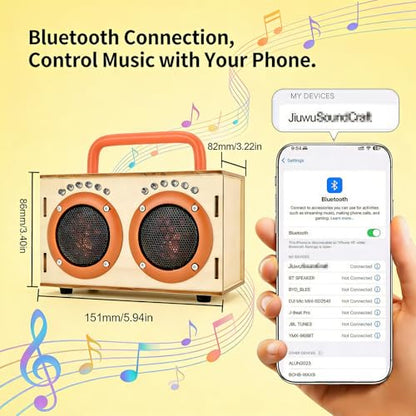 STEM Science Toy Gift for Boys Girls Age 8-13, DIY Bluetooth Speaker Kit - color: Orange