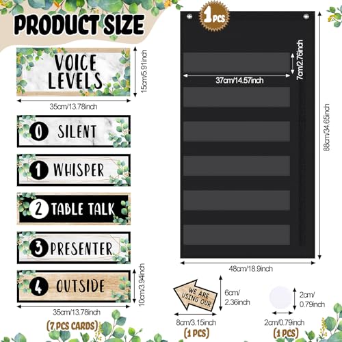 Funrous Eucalyptus Voice Level Classroom Pocket Voice Chart Classroom Decor - style: Eucalyptus