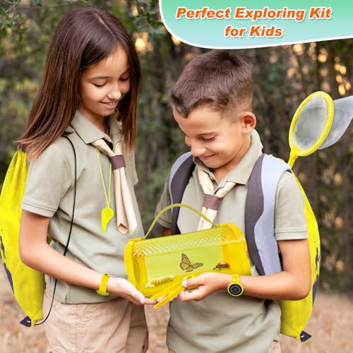 Bug Catcher Kit & Outdoor Explorer Kit for Kids, 10 Pcs Bug Catching Kit - color: Yellow