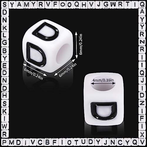 Augshy 1400pcs Square Acrylic Alphabet Beads for DIY Jewelry Making - color: White