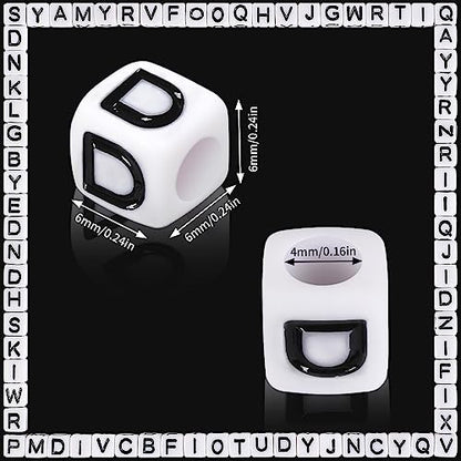 Augshy 1400pcs Square Acrylic Alphabet Beads for DIY Jewelry Making - color: White