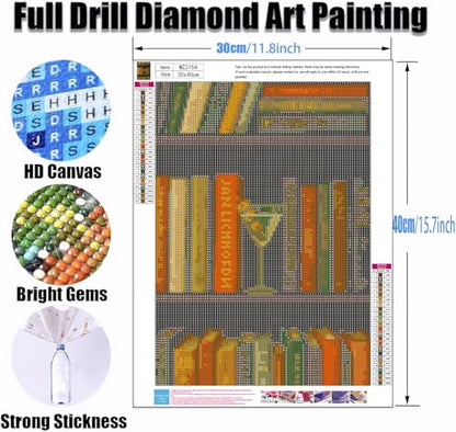 Ekuxom 5D Diamond Art Kits for Adults- Books Diamond Painting - color: Books