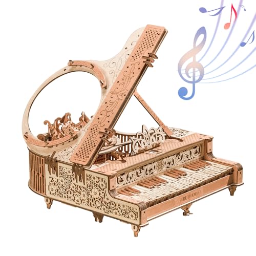3D Puzzles for Adults, Wooden 3D Puzzle Model Time Piano Music Box Toys Building Kits, DIY Wood Crafts Cool Toy Hobbies for Men Women, Creative Assembly Gifts ﻿