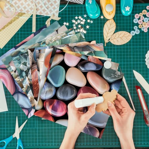 Scrapbook Paper, 24 Sheets 6"×6” 160gsm Single-Sided Patterned Cardstock - color: 24 sheets-colorful stones
