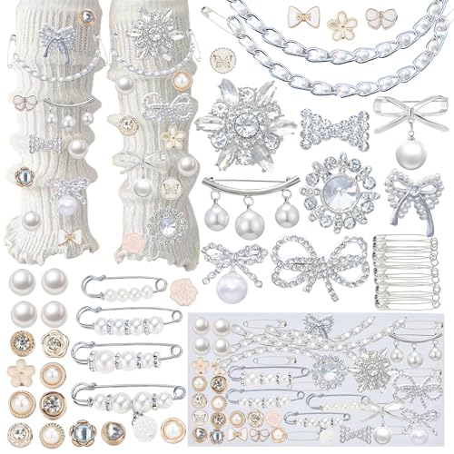Junk Socks Charms Kit,Shoe Charms for Sneakers,Brooches and Pins for Women