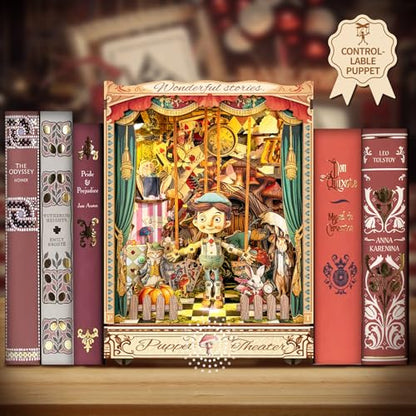 Spilay Book Nook Kit for Adults, Puppet Theatre DIY Miniature House Kit - color: Puppet Theatre With Dust Cover