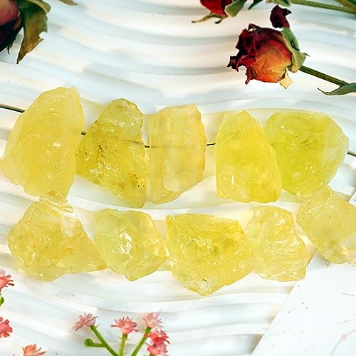Zenkeeper 1Lb Authentic Raw Citrine Crystal Stone Rough Gemstones Fountain Rocks for Tumbling, Cabbing, Polishing, Wire Wrapping, Wicca & Reiki Crystal Healing - color: Citrine Crystal