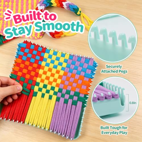 morwant Weaving Loom Kit for Kids, Craft Kit for Girls 6-12, Potholder Loom - color: Mint Green
