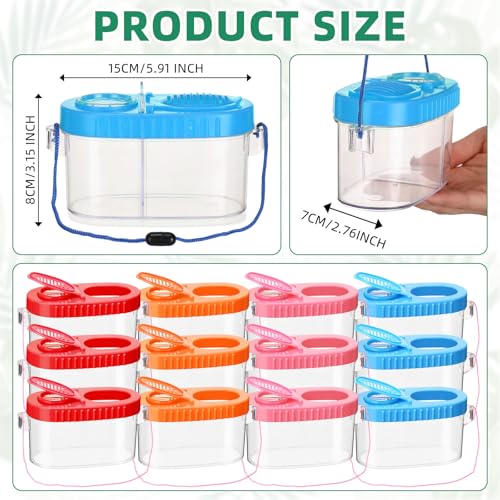 Halloscume 12 Pcs Bug Catcher for Kids, Insect Bug Viewer