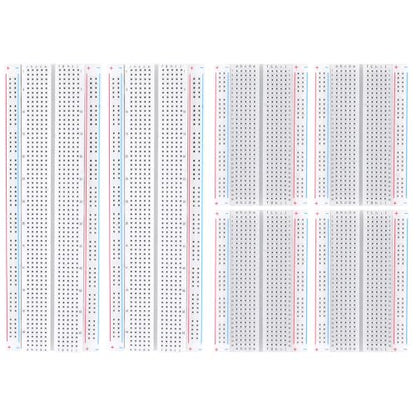 Rindion Breadboard, 6PCS Bread Board, Breadboard Kit Includes 2PCS 830 Point + 4PCS 400 Point, Power Distribution Connection Block for Arduino, Proto Shield and Prototype Shield