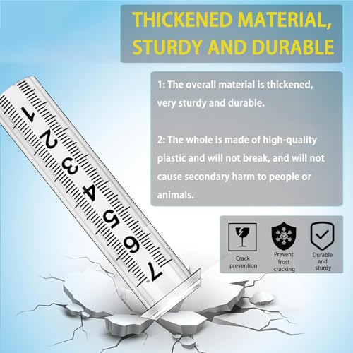 Rain Gauge Replacement Tube, Rain Gauge Outdoor Best Rated Tube,7" Capacity Accurate Rain Gauge Tube, Rain Gauge Outdoor Freeze Proof Measure Tube,2 pc Plastic Rainfall Meter Tube with 1 Brush - color: 2PCS Plastic Rain Gauge Tube A