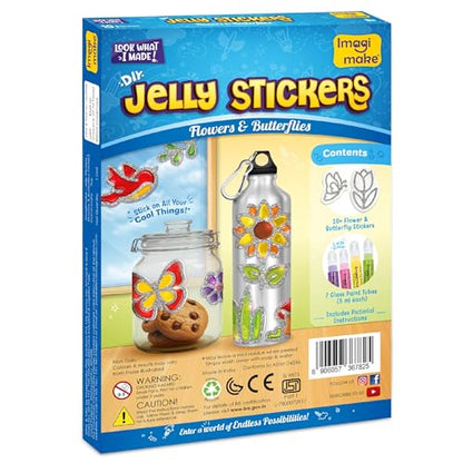 Imagimake DIY Jelly Stickers - Flowers & Butterflies, 10 Stickers, Art Kit - style: Flowers & Butterflies
