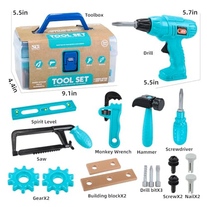 GAIETYDIY Kids Tool Set – Pretend Play Toddler Tool Set with Tool Box - size: Medium