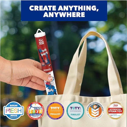 PLUS PLUS Patriotic Mix Tube - Mini Interlocking Building Blocks Set - color: Red White and Blue