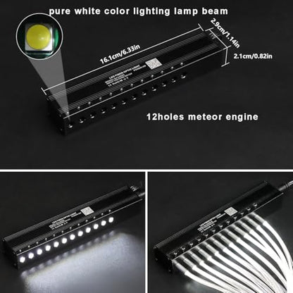 AMKI 16W 450pcs 0.03in 9.8ft Starlight Headliner Kit Twinkle+Sound Activated,Pure White Meteor Shooting Star APP/Remote Control RGBW Fiber Optic Starlight Box for Car Home Star Ceiling Decor - size: 546pcs*0.03in*9.8ft