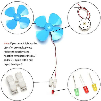 EUDAX DIY DC Power Micro Motor Wind Turbine Electricity Generator Blades Model - size: Small