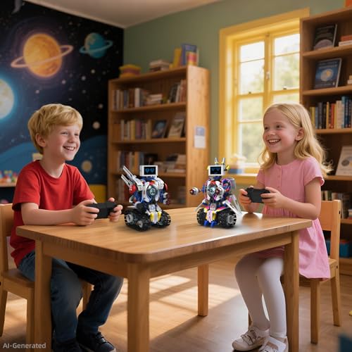5 in 1 Robot Building Set with LED Display for Boys Kids Ages 8-12