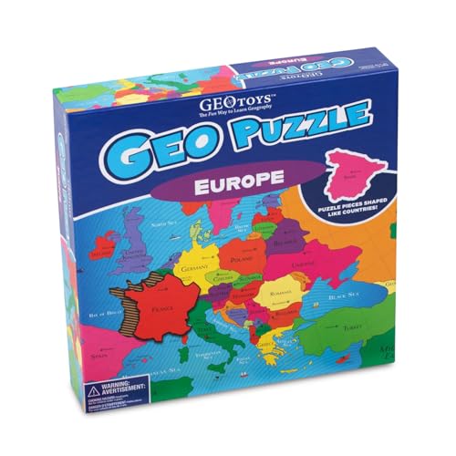 GeoPuzzle Europe Jigsaw Puzzles, 58 Pc Map Puzzle for Kids Ages 6 and Up - color: 1 Set-europe