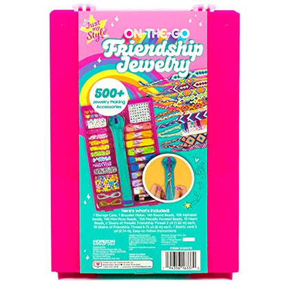 Just My Style On-The-Go Jewelry Studio – Bracelet-Making Travel Kit – DIY Bead & Braid Set for Kids Ages 6+ - style: On-The-Go