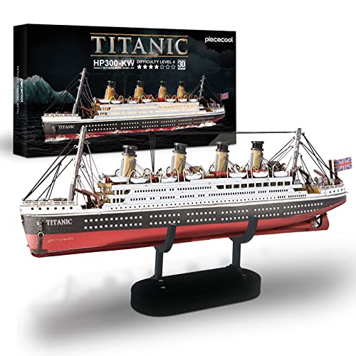 Piececool 3D Puzzles for Adults, Titanic Metal Ship Model Building Kits, Difficult Watercraft Cruise DIY Arts and Crafts Birthday Gifts for Men Women Couples Desk Decor - style: Titanic