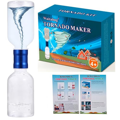 Tornado Maker, Weather Toys, Ultra-Light Aluminum Connecting Tube, Including 2 Empty Bottles, Watertight Tornado Toy, Suitable for Kids' Science Experiments (Blue) - color: Blue