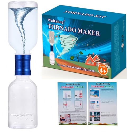 Tornado Maker, Weather Toys, Ultra-Light Aluminum Connecting Tube, Including 2 Empty Bottles, Watertight Tornado Toy, Suitable for Kids' Science Experiments (Blue) - color: Blue