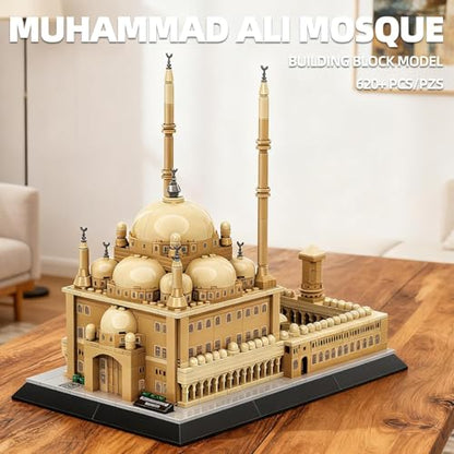 Egypt Mohammed Ali Mosque Building Blocks, Cairo Landmark Architecture Model for Adults and Kids Creative Construction Set for Collectors & History Lovers - style: Mohammed Ali Mosque