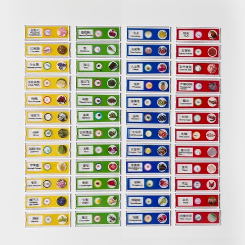 48 Prepared Microscope Slides Set, Insects Animal Plant Fruit Vegetable Specimens, Biological Learning Resource Specimens for Beginner Classroom Basic Science Education (MS-01)