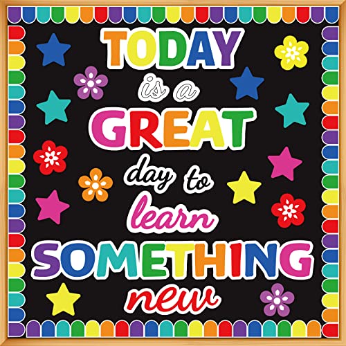 Learn Bulletin Board Decoration Set Welcome Classroom Bulletin Board Cutouts for Party School Classroom Door Welcome Bulletin Board Craft Home Wall (Today is a Great Day to Learn Something New) - style: Today is a Great Day to Learn Something New